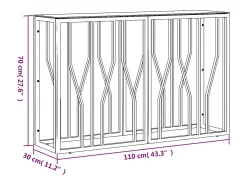 Mesa consola 110x30x70 cm acero inoxidable y cristal