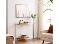 Mesa consola 100x35x80 cm dorado
