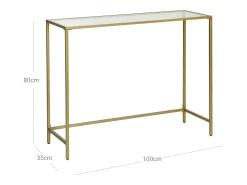 Mesa consola 100x35x80 cm dorado
