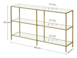 Mesa consola 130x30x73,3 cm dorado
