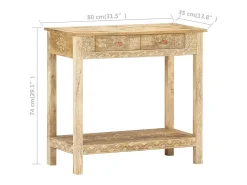 Mesa consola 80x35x74 cm Madera maciza de mango