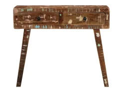 Mesa consola 90x32x75 cm madera maciza recuperada