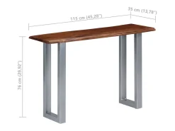 Mesa consola 115x35x76 cm Madera maciza de acacia y hierro