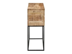 Mesa consola 110x30x75 cm madera maciza de mango crudo y hierro