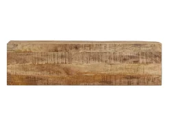 Mesa consola 110x30x75 cm madera maciza de mango crudo y hierro