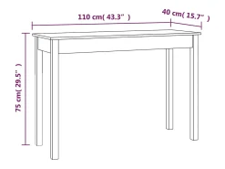 Mesa consola 110x40x75 cm Madera maciza de pino