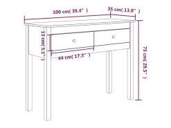 Mesa consola 100x35x75 cm Madera maciza de pino