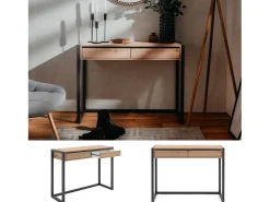 Mesa consola 100x75x35 cm natural antracita