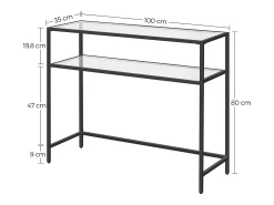 Mesa consola 100x80x35 cm Negra