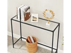 Mesa consola 100x35x80 cm negra