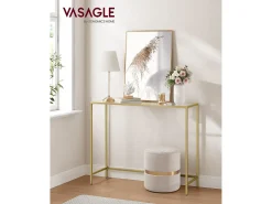 Mesa Consola 20x100x80 cm Oro Pálido