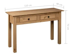 Mesa consola 110x40x72 cm Pino macizo gama Panamá