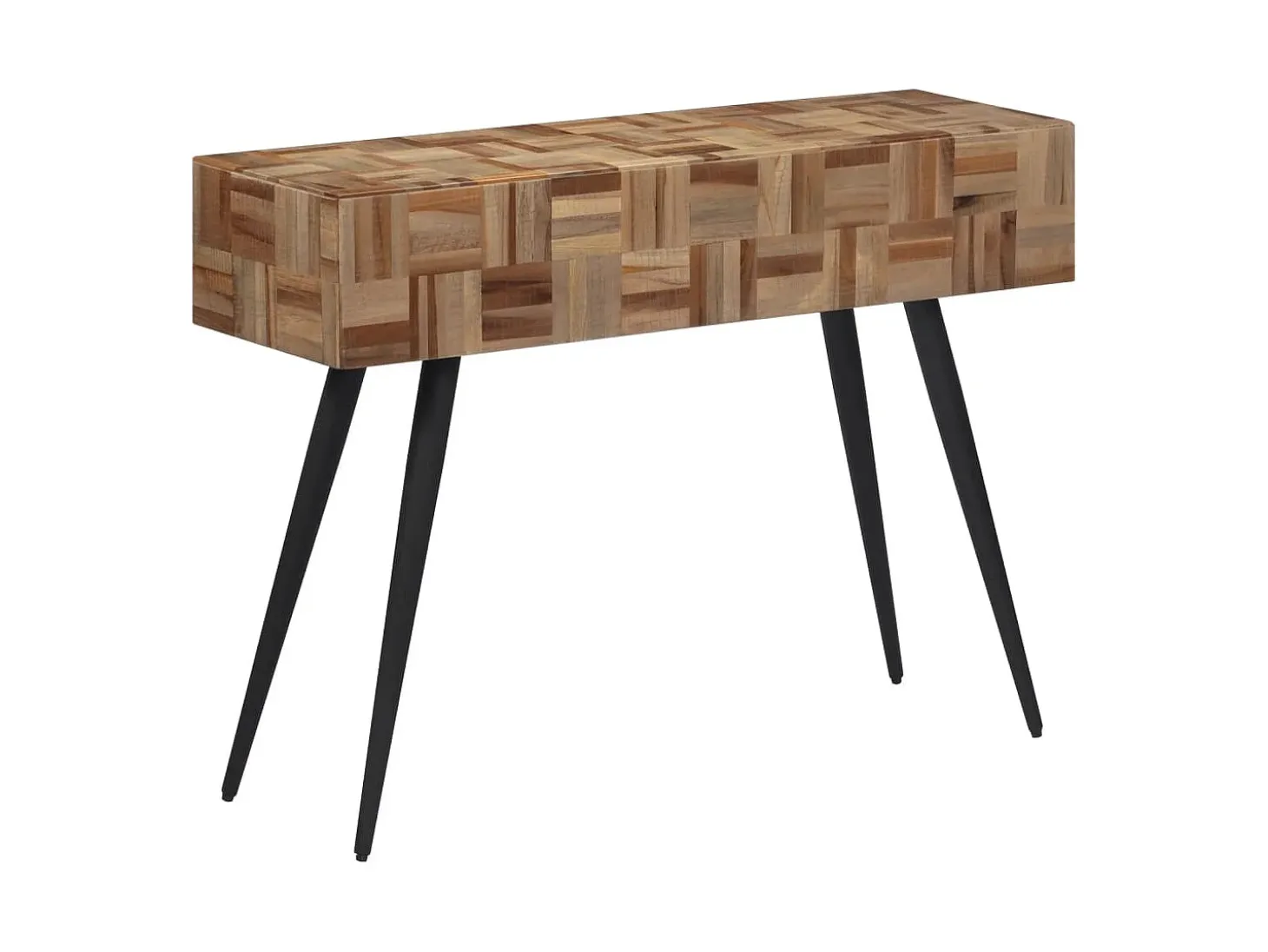 Mesa consola 110x34x80 cm teca maciza recuperada