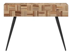 Mesa consola 110x34x80 cm teca maciza recuperada