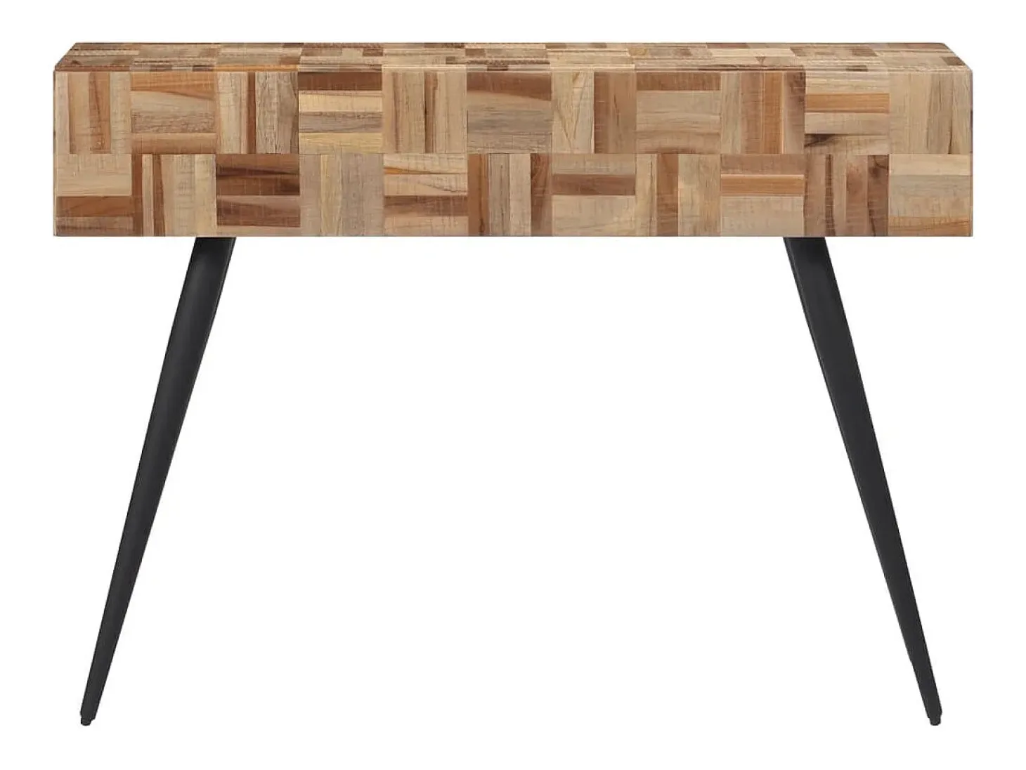Mesa consola 110x34x80 cm teca maciza recuperada