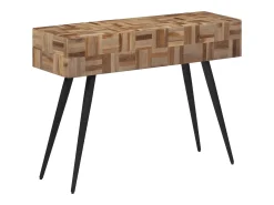 Mesa consola 110x34x80 cm teca maciza recuperada
