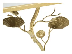 Mesa cuadrada de metal dorado con superficie de espejo Tisty