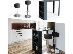 Mesa de bar antracita 57x117x106