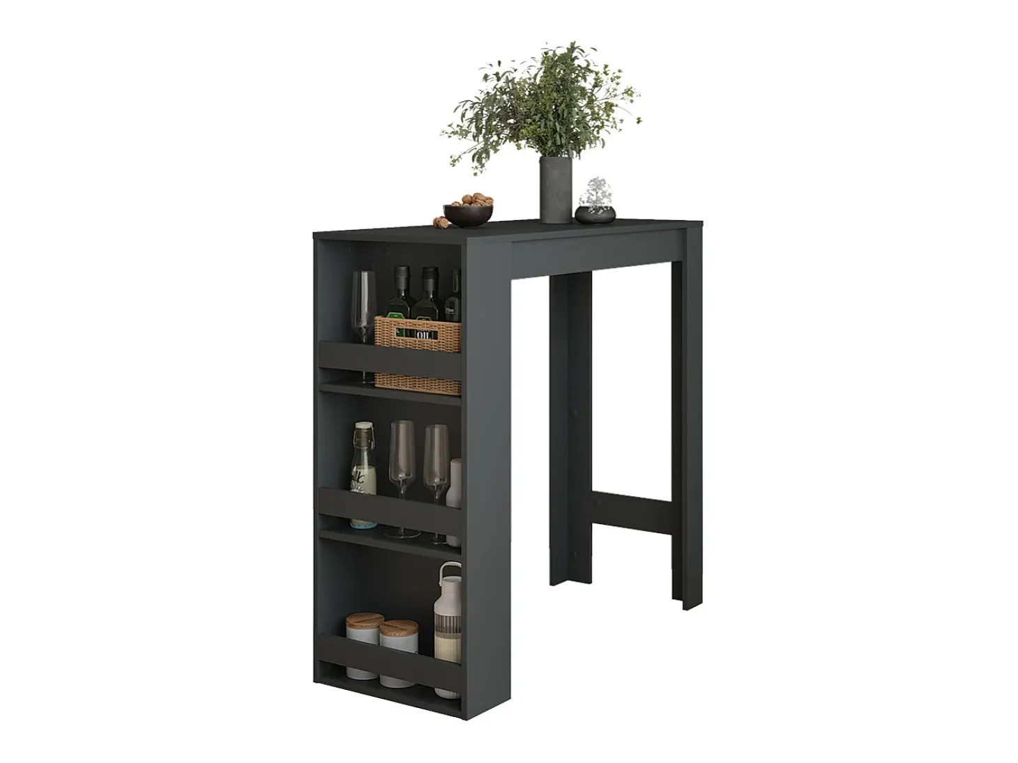 Mesa de bar antracita 45x110x106 repose