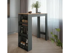 Mesa de bar antracita/roble dorado 45x110x106 repose