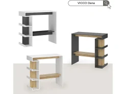 Mesa de bar antracita/roble dorado 108x50x103 dana