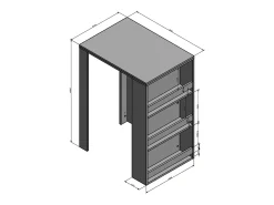 Mesa de bar blanco 57x80x106