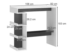 Mesa de bar blanco 108x50x103 dana