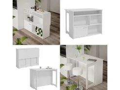 Mesa de bar blanco 116x37x90.5 dominic