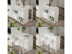 Mesa de bar blanco 116x37x90.5 dominic