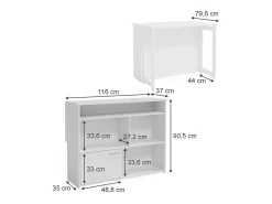 Mesa de bar blanco 116x37x90.5 dominic