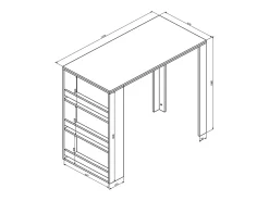 Mesa de bar blanco/antracita 57x117x106