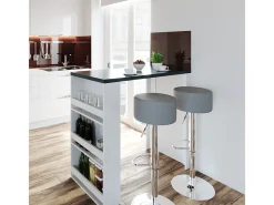 Mesa de bar blanco/antracita 57x117x106