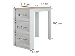 Mesa de bar blanco/sonoma 57x117x106 repose