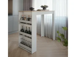 Mesa de bar blanco/sonoma 57x117x106 repose