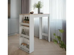 Mesa de bar blanco/sonoma 45x110x106 repose