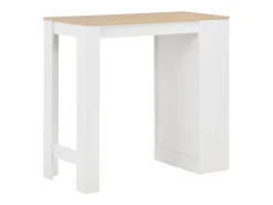 Mesa de bar con estantería blanco 110x50x103 cm