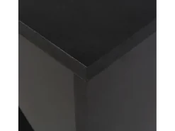 Mesa de bar con estantería móvil negro 138x39x110 cm