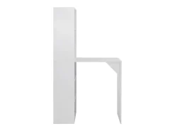 Mesa de bar con estantería blanca 115x59x200 cm