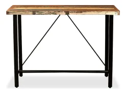 Mesa de bar de madera maciza reciclada 120x60x107 cm