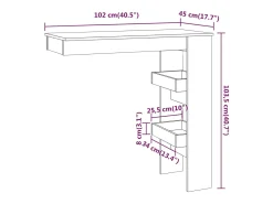 Mesa de bar de pared contrachapada roble Sonoma 102x45x103,5cm