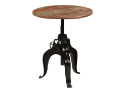 Mesa de bar madera maciza reciclada 75x(76-110) cm