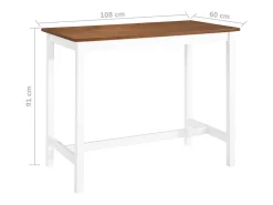 Mesa de bar madera maciza 108x60x91 cm ES877765