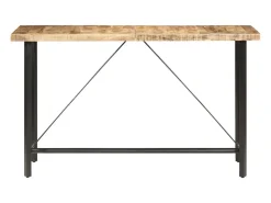 Mesa de bar madera maciza de mango rugosa 180x70x107 cm