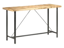 Mesa de bar madera maciza de mango rugosa 180x70x107 cm