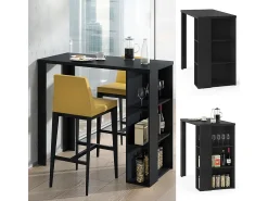 Mesa de bar negro 120x60x105.6 noel