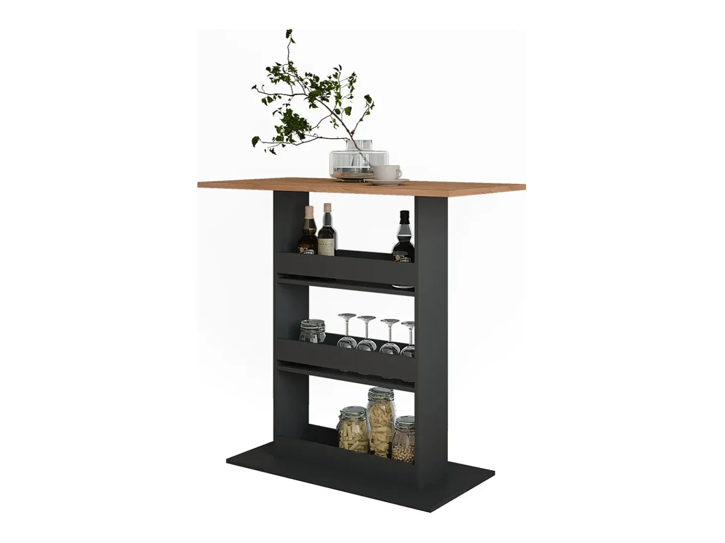 Mesa de bar oro power roble/antracita 110x55x106 repose