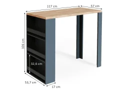 Mesa de bar roble 57x117x106