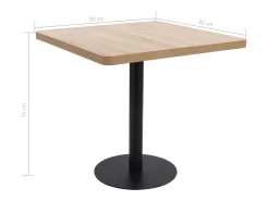 Mesa de bistró MDF marrón claro 80x80 cm