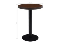 Mesa de bistró MDF marrón oscuro 60 cm