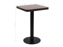 Mesa de bistró MDF marrón oscuro 50x50 cm